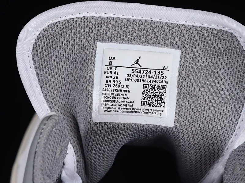 All categories Air Jordan Jordan series basketball shoes Air Jordan 1 Mid Air Jordan 1 Mid "Vintage Grey" AJ1 Joe 1 white gray first year China basketball shoes 554724-135